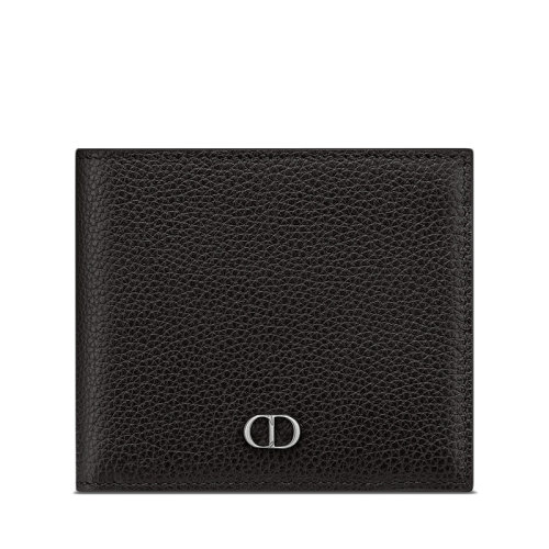 DIOR/迪奥  男士黑色粒面小牛皮CD标志对折短款薄钱包2ESBH027CDI_H00N