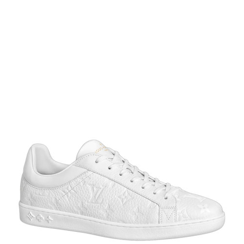 Louis Vuitton/路易威登 22年早春新款 LUXEMBOURG系列 男士白色压纹粒面小牛皮老花压花运动鞋1A8QEJ