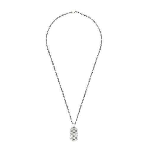 GUCCI/古驰 22新款 男女同款925银GG蜜蜂刻花吊坠做旧银色调项链728265J89B09515