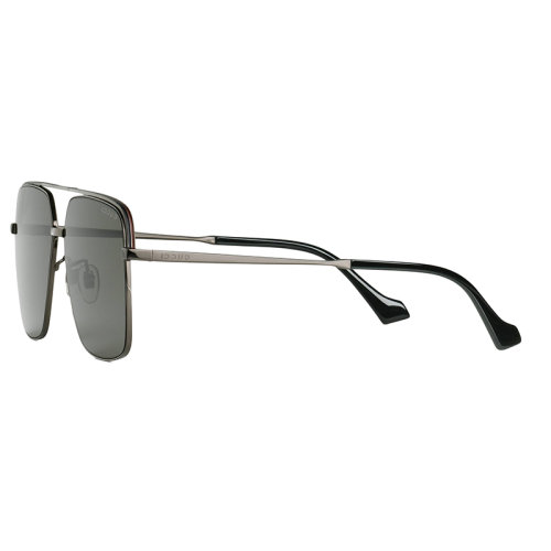 GUCCI/古驰 22年秋冬新款 男士纯灰色镜片光泽感金色调金属镜框低鼻梁架贴合设计太阳眼镜墨镜691357I33308112