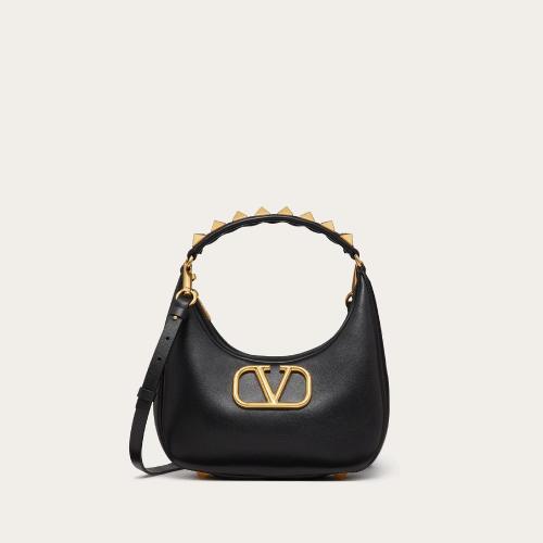  VALENTINO华伦天奴 22年秋冬 女士 单肩包 SAC HOBO STUD SIGN EN CUIR DE VEAU 1W2B0K69EIM0N
