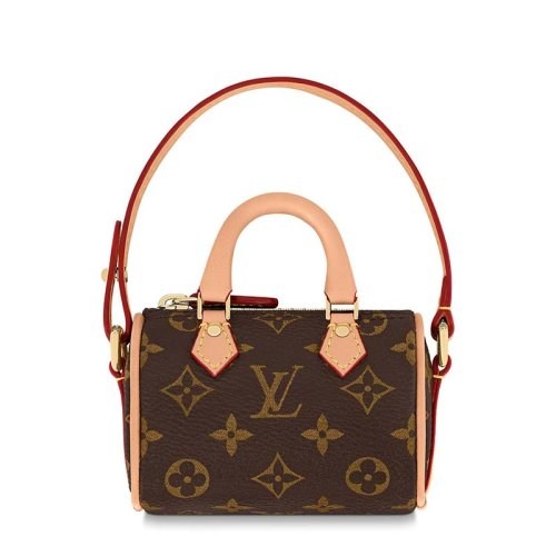 LV 路易威登 SPEEDY MONOGRAM系列 女士棕色老花图案拉链开合皮革手柄拆卸迷你包袋手提肩背包M00544