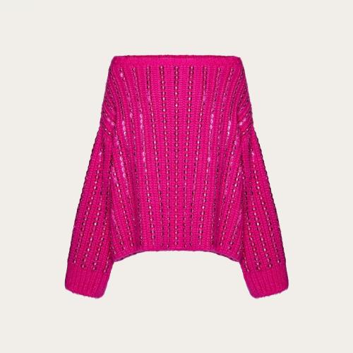 VALENTINO华伦天奴 22年秋冬 女士 针织衫 PULL BRODé EN MOHAIR 1B0KC39Q7HHUWT