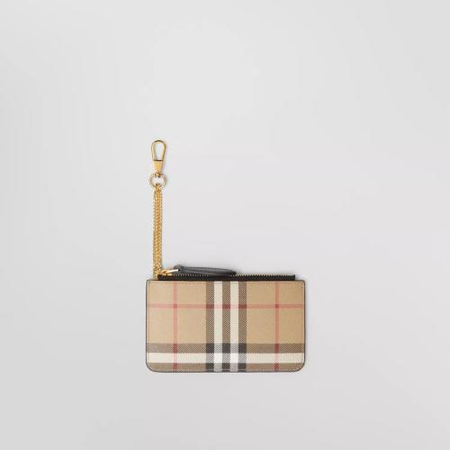  BURBERRY 22年秋冬 女士 Vintage 格纹零钱夹（含背带） 80584721