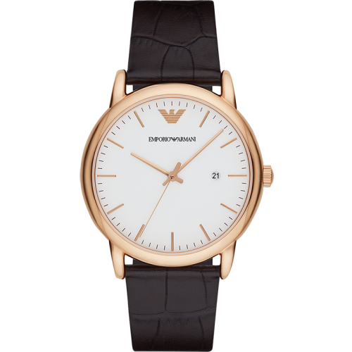Emporio Armani/安普里奥阿玛尼 皮质表带经典时尚休闲欧美表石英男表 生日礼物送男友 AR2502