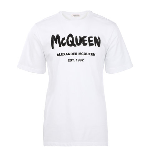 Alexander McQueen/亚历山大麦昆22春夏字母徽标印花棉质宽松女士短袖T恤659729QZAD3