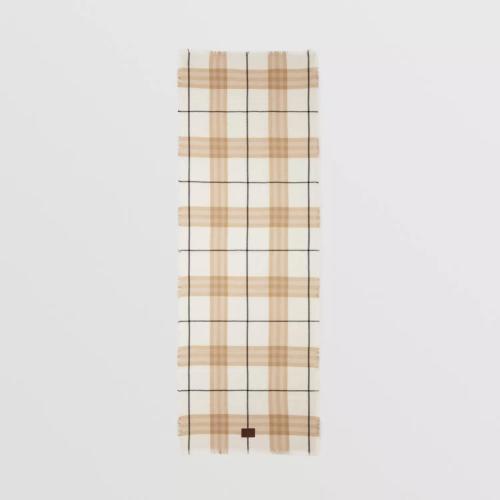  BURBERRY 22年秋冬 女士 大号格纹羊绒围巾 80576351