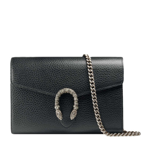 GUCCI/古驰 Dionysus系列女士黑色牛皮虎头扣金属链翻盖mini酒神包单肩包斜挎包链条包女包 401231-CAOGN 多色可选