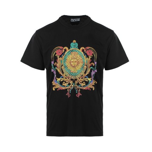  VERSACE JEANS COUTURE 男士黑色棉质短袖T恤 72GAHF02 CJ00F 899 PLFSX