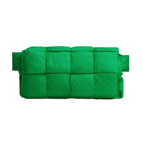 Bottega Veneta/葆蝶家 22新款 男士迷你鹦鹉绿尼龙翻盖磁扣开合腰包679763VBO803724