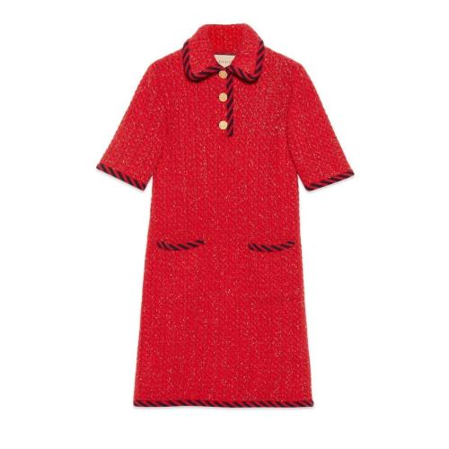  GUCCI古驰 22年秋冬 女士 绞花编织羊毛连衣裙 713319 XKCLG 6193