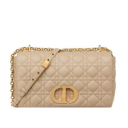 DIOR/迪奥 CARO系列 绳色小牛皮 金色金属制成的“ CD”扭扣 单肩斜挎大号M9243UWHC_M39U