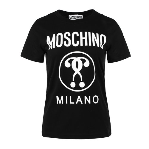 MOSCHINO/莫斯奇诺棉质双问号图案女士短袖T恤A071505402