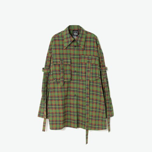 CHIZHANG/驰张 格纹飘带印花女士长袖衬衫