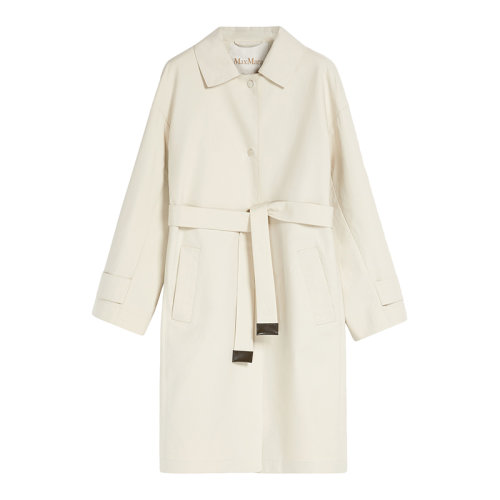 MaxMara/麦丝玛拉 22年早春新款 EMILIA系列 女士米色纯棉面料直剪裁防水风衣夹克9021102706006