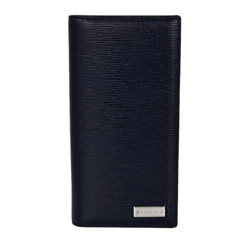 BALLY/巴利 BALIRO系列男士墨蓝色小牛皮金属徽标长款卡包钱夹钱包手拿包男包 6224298