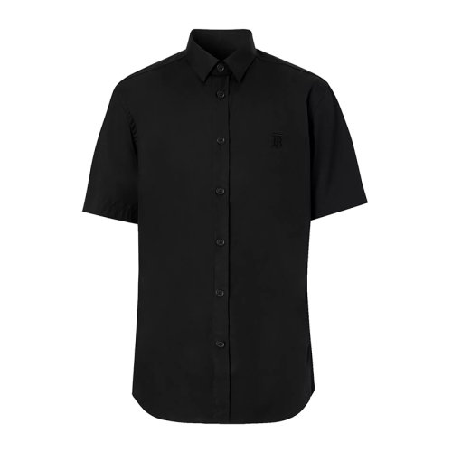 BURBERRY/博柏利 男士黑色时尚休闲短袖衬衫