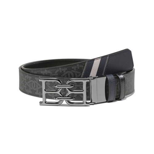 BALLY/巴利 【22秋冬新款】 男士TPU/皮革B-Chain搭扣可裁剪板扣式双面皮带腰带3.5cm B CHAIN 35 M OS