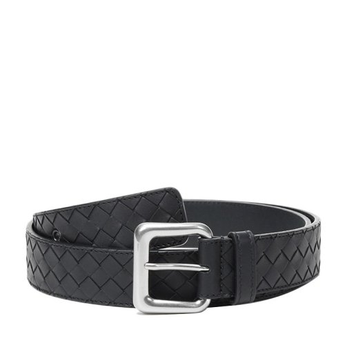 Bottega Veneta/葆蝶家 男士黑色小牛皮商务休闲时尚皮带腰带 271932-V465V-1000