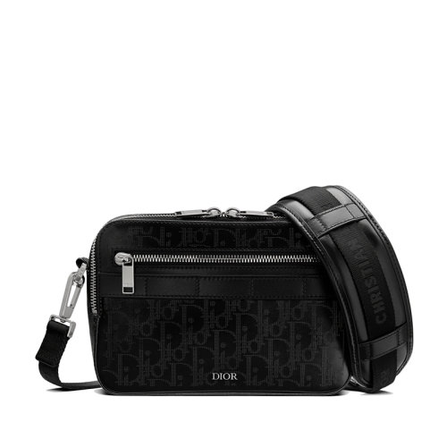 DIOR/迪奥 经典SAFARI系列 男士黑色Dior斜银河小牛皮斜跨单肩包1ESPO206VPI_H03E