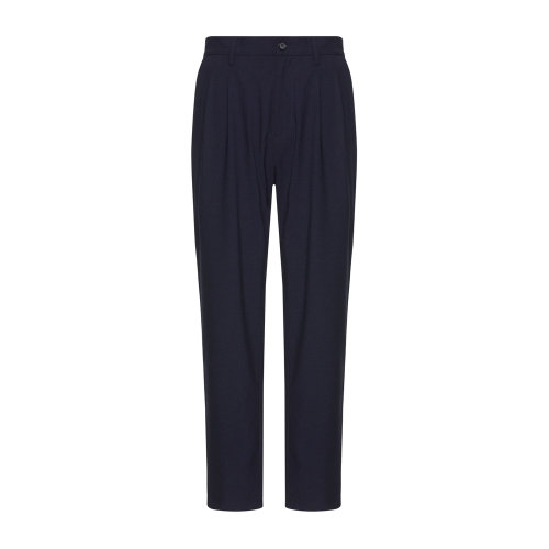 DIDIBOY/迪迪博迩轻薄休闲长裤男士休闲裤简洁透气裤装半松紧腰头舒适不勒长裤宝蓝