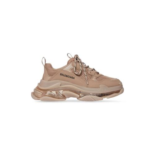  BALENCIAGA巴黎世家 22年秋冬 女士 休闲运动鞋 Womens Triple S Clear Sole Trainers in Brow