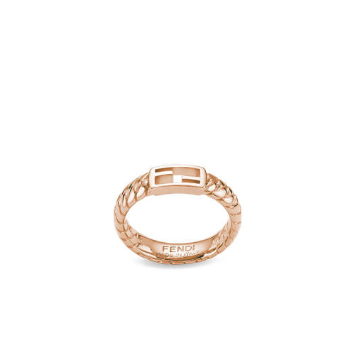 FENDI/芬迪  Baguette系列 女士玫瑰金黄铜网状链戒指8AG983B08F0CJ4