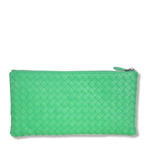 Bottega Veneta/葆蝶家 女士紫色羊皮编织长款拉链开合钱包手包手拿包女包 256399-V001O-5220