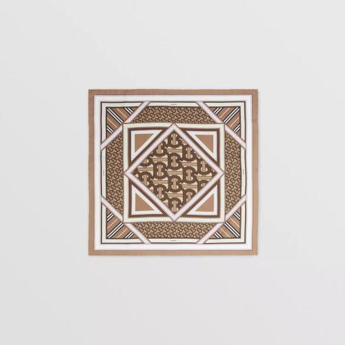  BURBERRY 22年秋冬 女士 蒙太奇印花丝质方巾 80596001