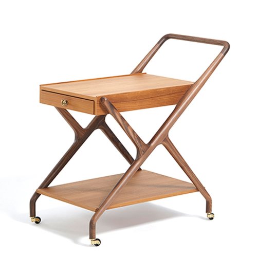 MINGAN/明暗 柚木 黑胡桃木 实木家具 佐罗推车