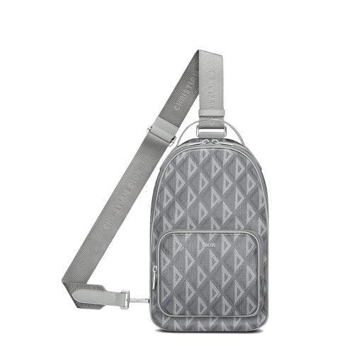 DIOR/迪奥 22春夏新款RIDER系列 男士迷你灰色CD Diamond图案帆布单肩斜挎手提包1ESBO038CDP_H42E