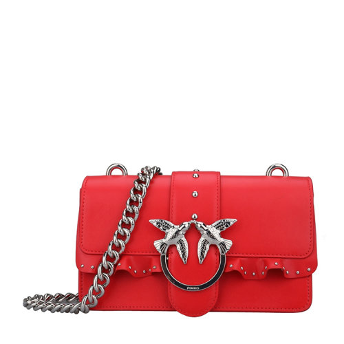 Pinko/品高 LOVE系列【颖儿同款】女士红色牛皮单肩包斜挎包燕子包女包