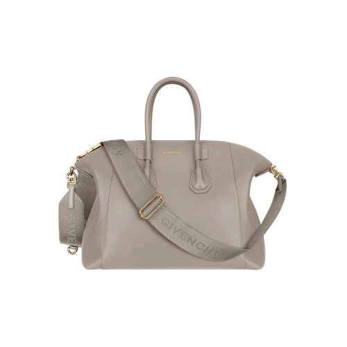 Givenchy/纪梵希 22新款 Antigona Sport系列 女士小号石灰色皮革金色字母标志拉链开合调节拆卸宽肩带金色饰面斜挎单肩手提包BB50MZB1EY-099