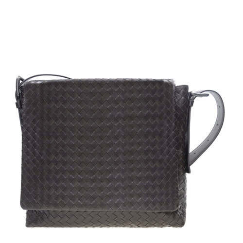 Bottega Veneta/葆蝶家 男士纯色小牛皮经典编织款单肩包斜挎包邮差包信使包男包 163971-VQ131 多色可选