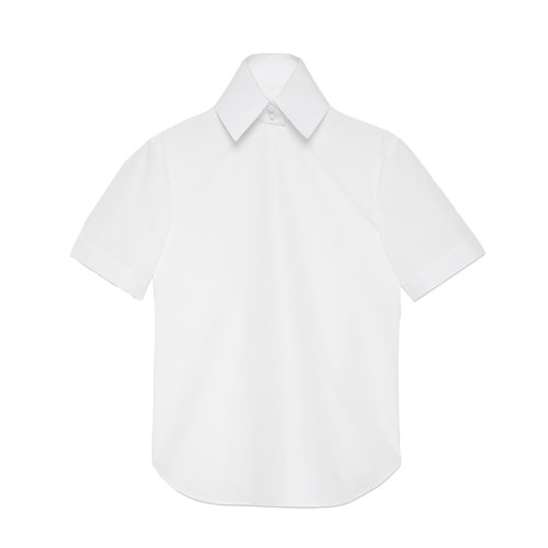 GUCCI/古驰      Aria系列 女士白色棉府绸可拆卸衣领短袖衬衫679711Z38549000