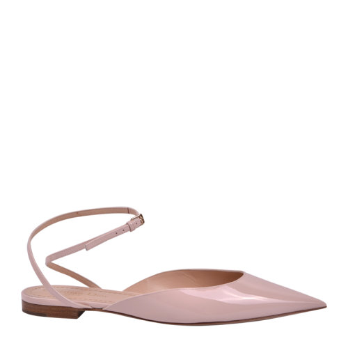 DIOR/迪奥 漆皮尖头露跟 绕带 平底鞋 单鞋 KDB393VNIS35P