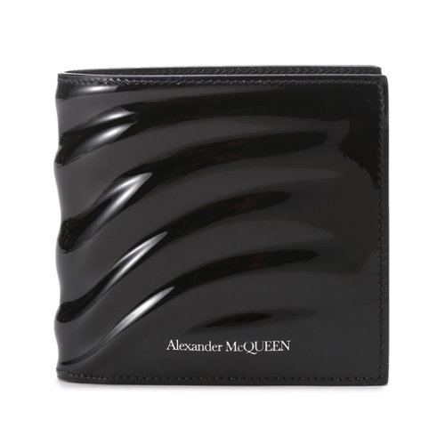 Alexander McQueen/亚历山大麦昆【22春夏新款】男士皮革对折短款钱包钱夹 602137 1AAEQ
