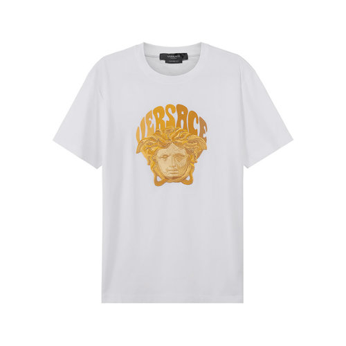 VERSACE/范思哲男士棉质圆领短袖T恤美杜莎刺绣 1003913 1A02785