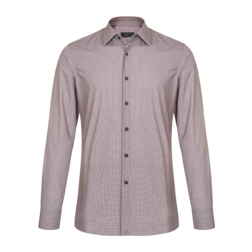 【香港直邮】PRADA 紫色 格纹 男士长袖衬衫