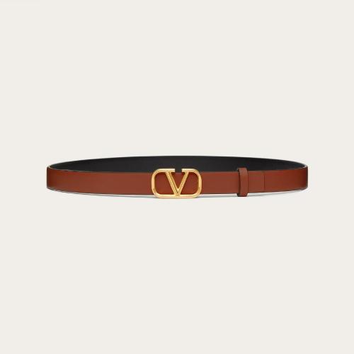  VALENTINO华伦天奴 22年秋冬 女士 腰带 CEINTURE RéVERSIBLE VLOGO SIGNATURE EN VEAU BRILL 预定商品1-3周发货