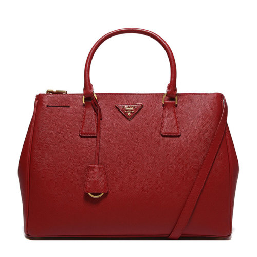 PRADA/普拉达 Galleria系列 女士牛皮红色手提包单肩包斜挎包杀手包女包