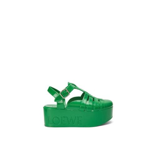 LOEWE罗意威 22年秋冬 女士 平底凉鞋 Wedge sandal in recycled PVC L616S10X12-4100