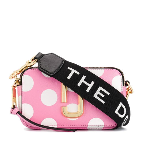 Marc Jacobs/马克雅各布斯 SNAPSHOT系列女士拼色皮革波点图案印花经典金属徽标装饰拉链开合单肩包斜挎包相机包女包 M0014885 多色可选