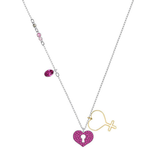 Swarovski/施华洛世奇  女士多色仿水晶爱心锁项链 5409469