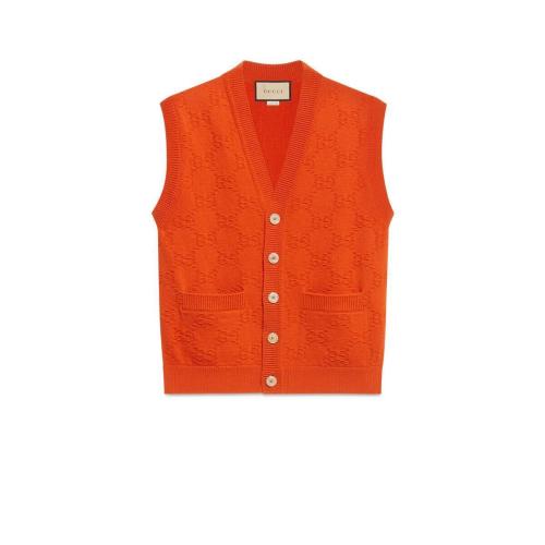  GUCCI古驰 22年秋冬 男士 GG羊毛提花马甲 695568 XKCCJ 7500