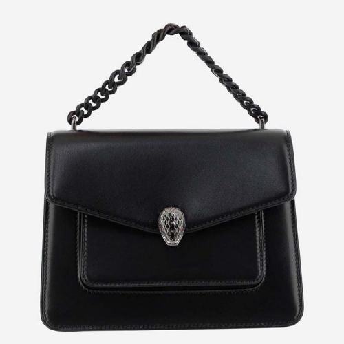  BVLGARI/宝格丽 女士黑色皮革手提包 290875 PLSX