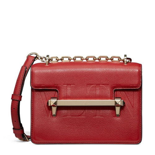 Valentino/华伦天奴女士红色牛皮徽标单肩包斜挎包女包 RW2B0C93-HUA-0RO