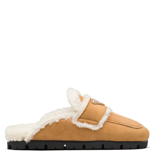 PRADA/普拉达 秋冬 女士干邑色羊皮毛拖鞋1S711M_1A6_F0046_F_020