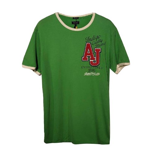 ARMANI JEANS/阿玛尼牛仔男士短袖T恤绿色