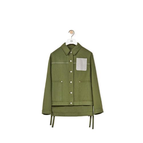  LOEWE罗意威 22年秋冬 女士 夹克 Workwear jacket in cotton and linen S359Y02X39-4745